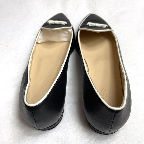 NWT J.Crew Black and White Loafers with Bow Detail - Picture 10 of 10